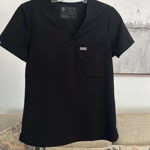 Figs Caterina XS Black Scrub Top